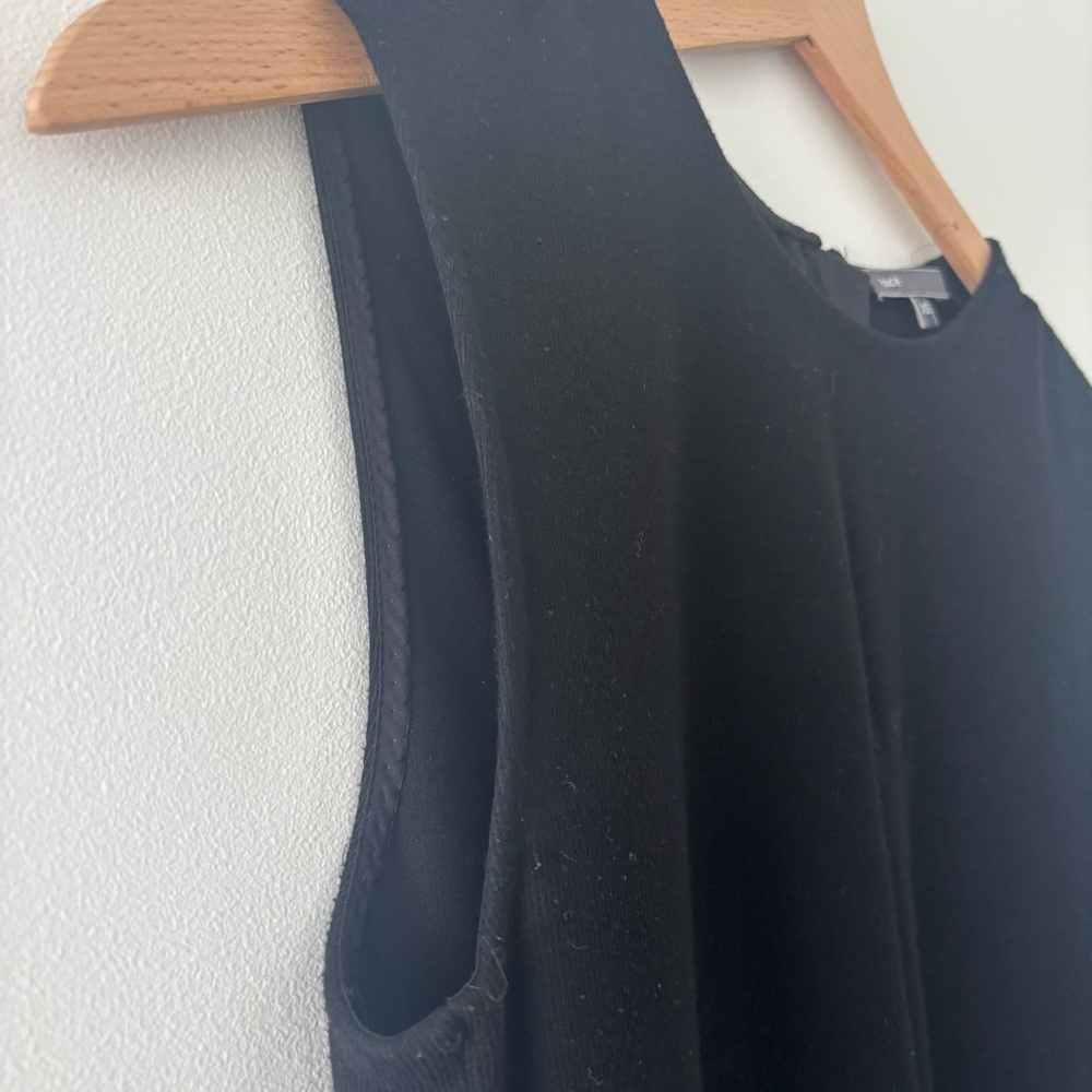 Vince Black Midi Dress Viscose Blend Sleek Modest Business Formal Event LBD XS - Picture 8 of 11